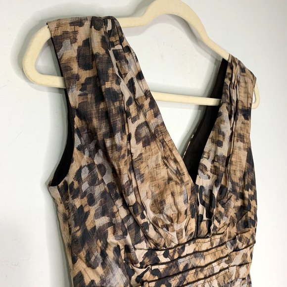 SUZI CHIN for Maggy Boutique Animal Print Sleeveless Sheath Dress‎ Sz 6P - Picture 3 of 9